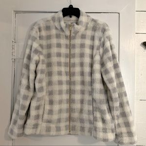 Croft & Barrow Soft Buffalo check zip up jacket
